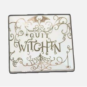 222 Fifth QUIT WITCHIN Bats Square Appetizer Plates